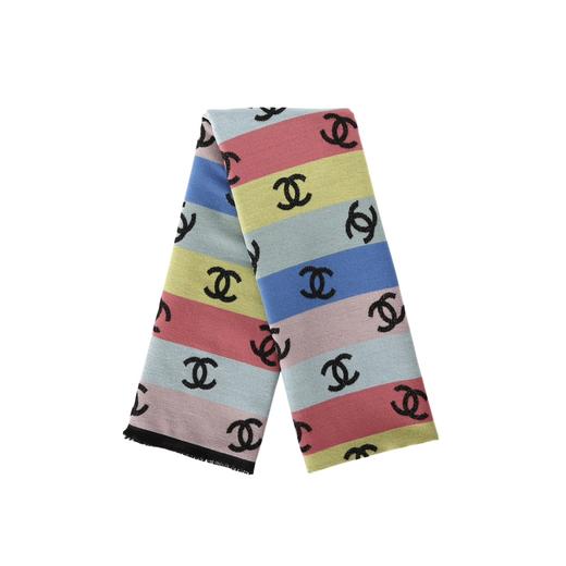 香奈儿 彩虹双C满印logo围巾🧣 商品图3