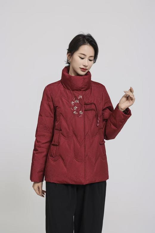 SZ6R21 国风羽绒服外套 流苏盘扣设计 绣花工艺图案  立领防风款式 商品图3