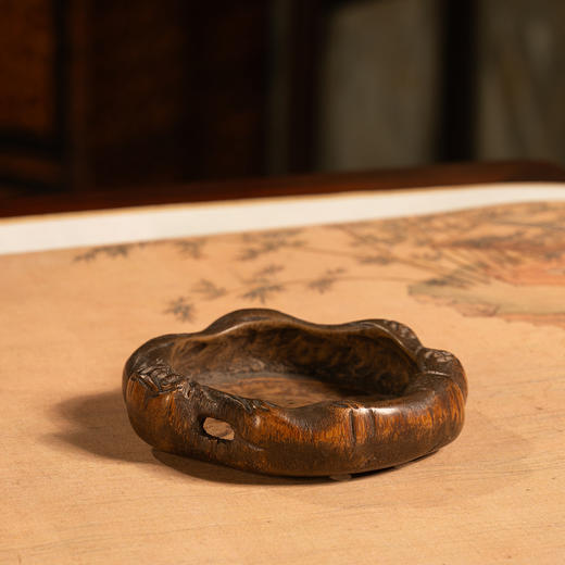 清	竹雕灵芝纹香盘 商品图0