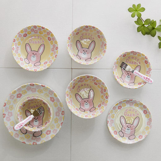 厨房日式餐具可爱卡通饭碗汤碗钵 长耳兔 商品图0