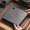 「中式仿乌金瓷石茶盘」茶具小型四方茶台储水排水式干泡台家用茶盘餐饮用具 商品缩略图0