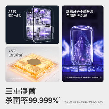 babycare分舱消毒柜 带烘干婴儿奶瓶紫外线消毒器家用 35颗灯珠 30L 商品图4