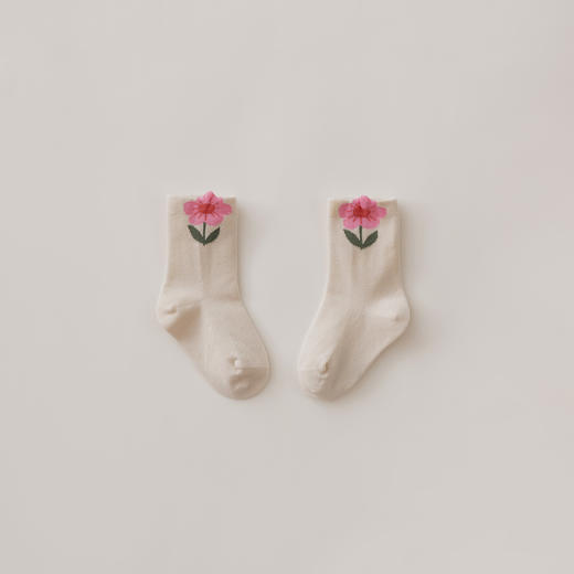 马克珍妮女童立体花朵柔弹中筒袜2025年秋冬新款551936 商品图2