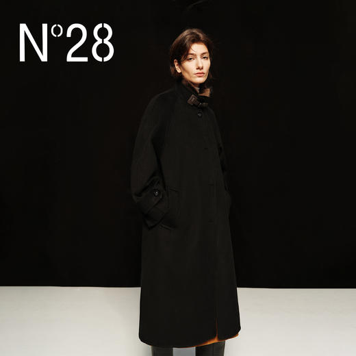 N°28 冬款山羊绒毛呢大衣宽松廓形长款过膝呢子外套8855A1D599  商品图2