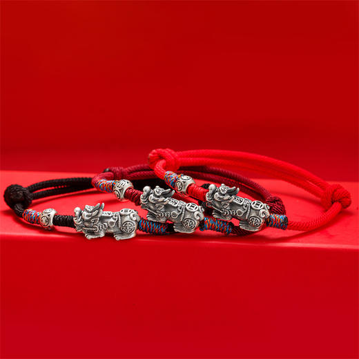 【普陀山】招财貔貅纯银手链-普陀山发货 商品图1
