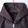 85060SDSA男士秋冬新款痞帅男装潮牌皮面字母连帽羽绒服高街风百搭外套 商品缩略图2