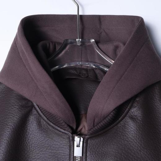 85060SDSA男士秋冬新款痞帅男装潮牌皮面字母连帽羽绒服高街风百搭外套 商品图2