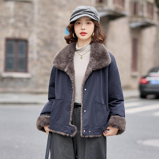 两面穿加绒派克棉服，显瘦时尚洋气百搭短款厚外套HR-YYG83018 商品图1