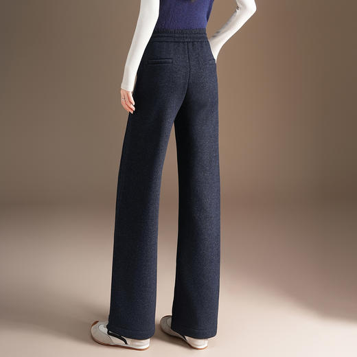 松紧腰加绒长款休闲裤，垂坠感修身直筒裤显瘦阔腿裤MYX-KDFY-25162-L 商品图2