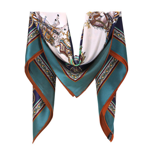 高端真丝双面喷绘方巾   GD0016 商品图12