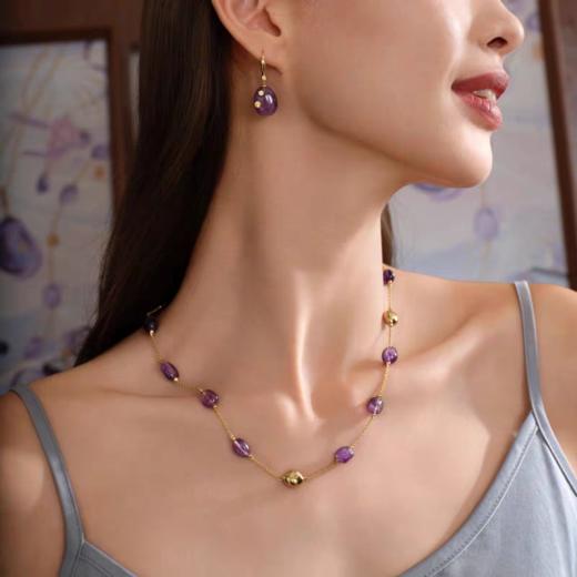 2楼Fellala/翡拉拉「糖果」系列紫水晶项链首饰货号925430201吊牌价2599现价2339 商品图3