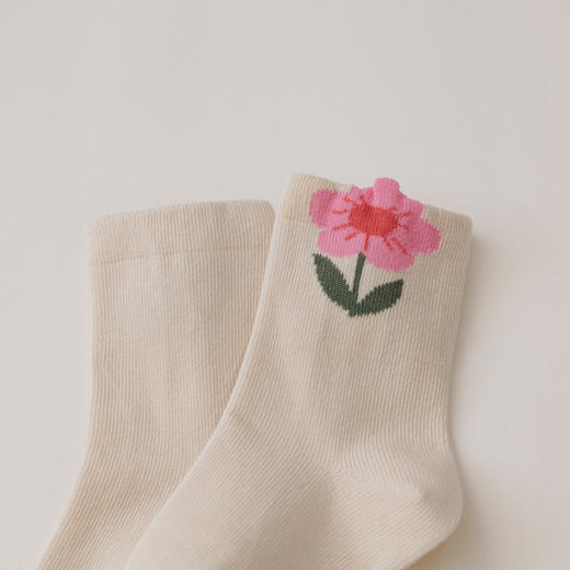 马克珍妮女童立体花朵柔弹中筒袜2025年秋冬新款551936 商品图4