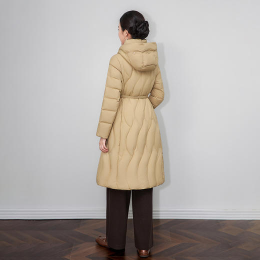 防风保暖加厚系带收腰90白鸭绒过膝长款羽绒服WLZD2514408 商品图1