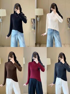 【99元2件】女士秋冬高领打底衫烟囱领里衫【FF25835】