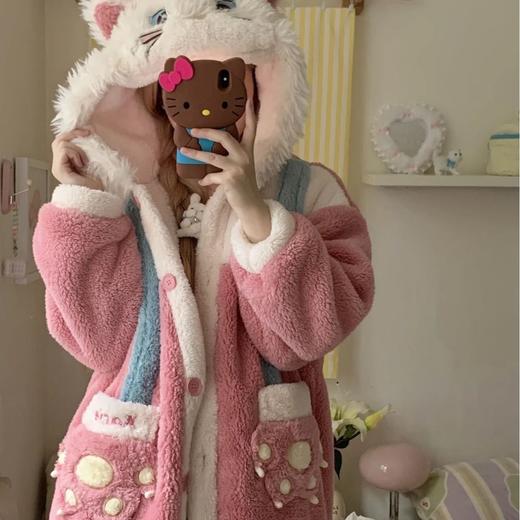 【YW】无忧购可爱卡通睡袍女秋冬季珊瑚绒加厚加绒睡衣睡裙家居服浴袍（截单后3-5天发货) 商品图7