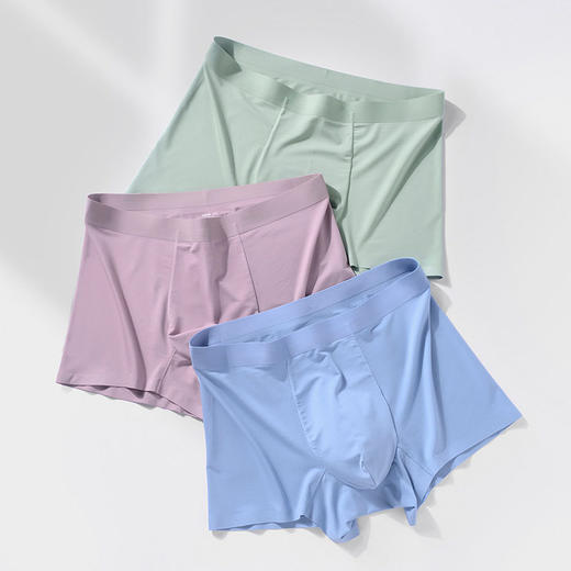 XN-SY008  【1条】新款80S兰精莫代尔无痕男士内裤 纯色透气中腰男士平角裤 商品图2