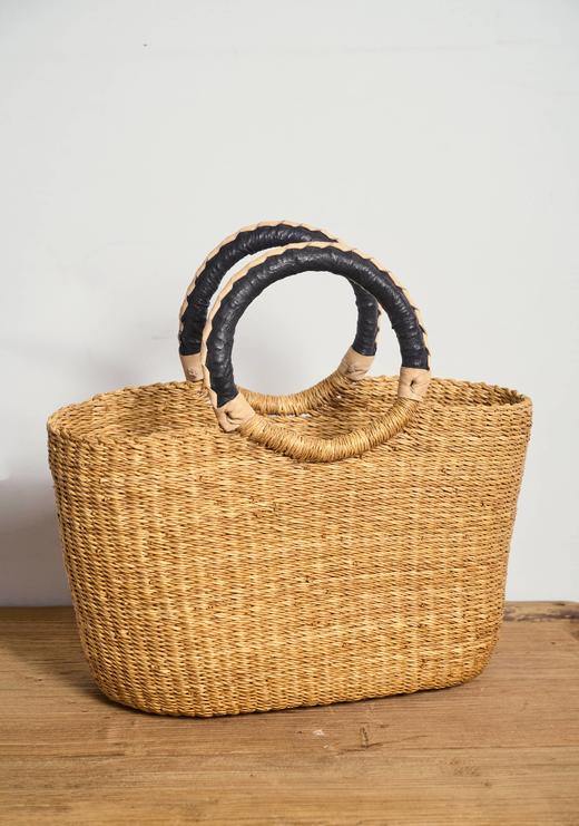 伽罗 JALO 非洲进口加纳手工编织草编托特包 商品图3