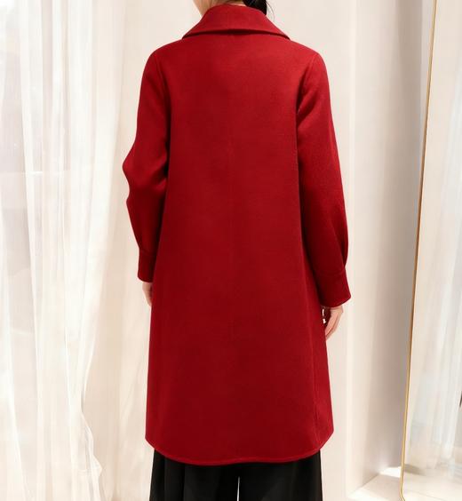 SZ6C06_胭脂色/绀蝶色_大衣外套_秋冬_翻领盘扣单排扣中长款宽松A字版 _高级女装_BERNIEELEN 伯妮斯茵 商品图2