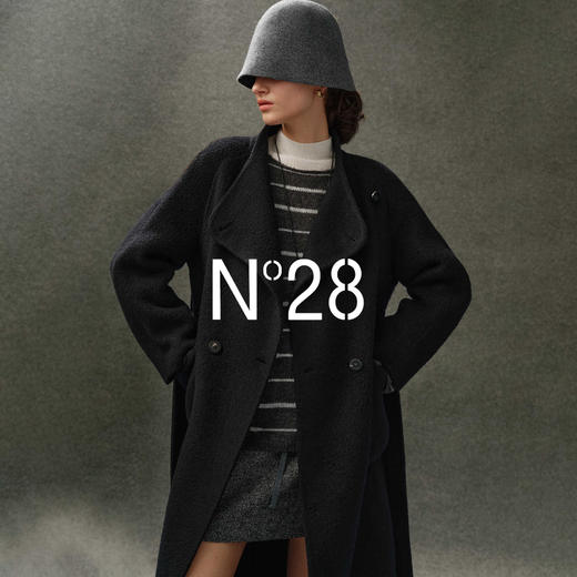 N°28【零压感】羊驼毛呢大衣女秋冬季大翻领高级感长款毛呢外套8855A1D637 商品图2