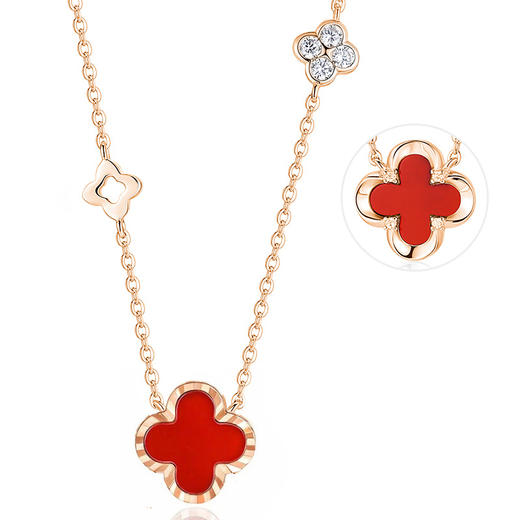 【999足银 双面可带】卡蒂罗KADER  四叶物语双面项链 新中式甜美温柔百搭锁骨链 简约小众多色可选幸运相伴 商品图3