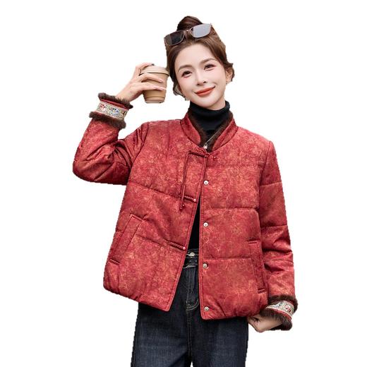 新中式国风红色短棉服，显瘦时尚刺绣年轻妈妈加厚棉袄HR-SHIY2650 商品图4