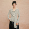 QG652斯尔丽25新款细针精纺纱线不对称收腰系带设计显高毛衫条纹上衣 商品缩略图0