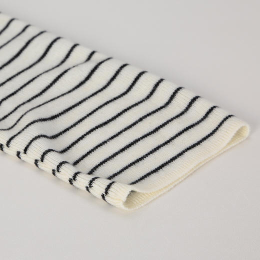 QG652斯尔丽25新款细针精纺纱线不对称收腰系带设计显高毛衫条纹上衣 商品图5