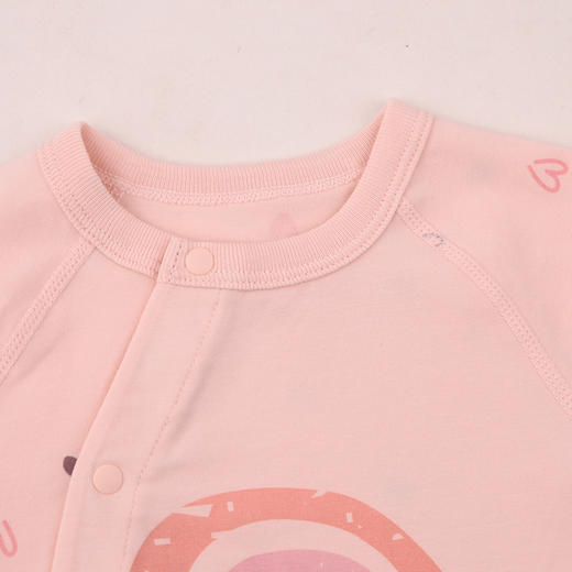 棉果果春季新品女宝卡通可爱5A抗菌纯棉爬衣偏襟连体衣M121720226012 商品图2