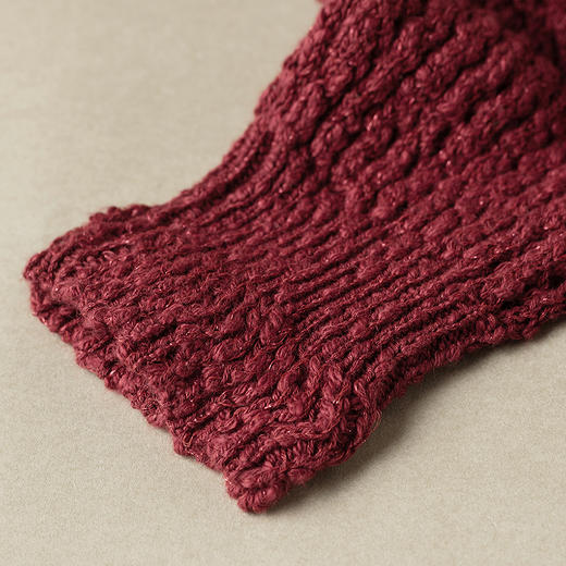 【林栖设计小店】【手工钩花】（预12.7）红色毛织外套镂空肌理2025秋冬新款开衫上衣女G1954271 商品图6