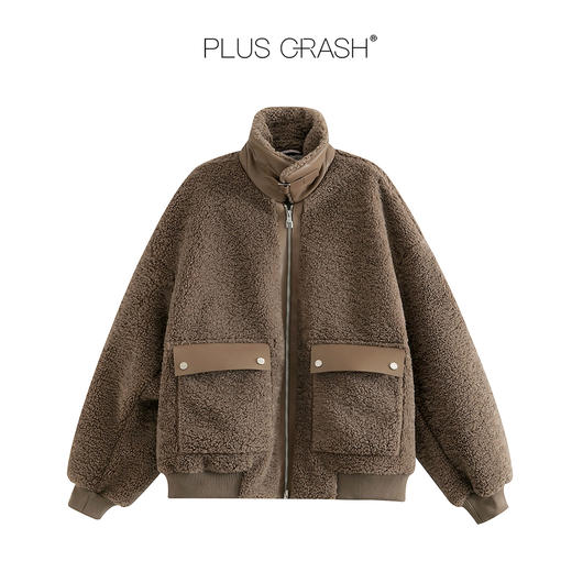 PLUS CRASH冬季新款底特律保暖老钱风高级感加厚百搭毛领夹克外套 商品图3