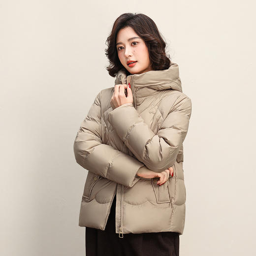 女士19031连帽短款羽绒服 90鸭绒（常熟羽绒服工厂购 ） 商品图5
