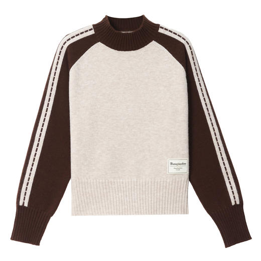 短款洋气大码女装毛衣，高级感拼色打底衫CC-MY-1300 商品图4