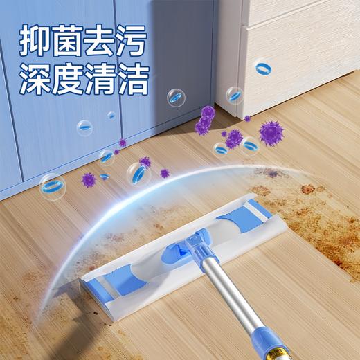 【平板拖把】美丽雅一次性干湿纸巾拖布铝合金平板拖把静电除尘免手洗拖把套装 拖把*1、干巾*2、湿巾*2 商品图4