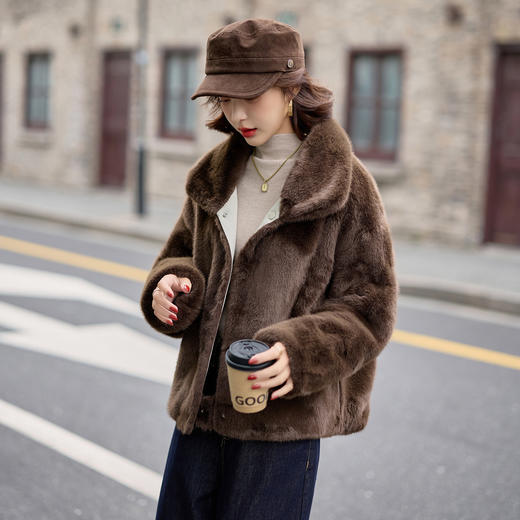 两面穿加绒派克棉服，显瘦时尚洋气百搭短款厚外套HR-YYG83018 商品图2