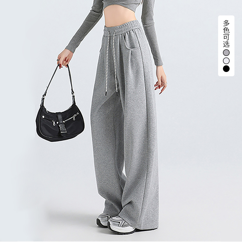 【限时秒杀】西遇慵懒风休闲卫裤女冬季新款阔腿宽松直筒垂感运动裤子SS051869