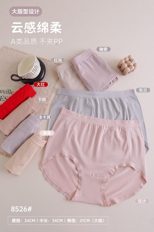 女士加肥加大丰满裤高弹力无缝舒适内裤三角裤8526 商品图0