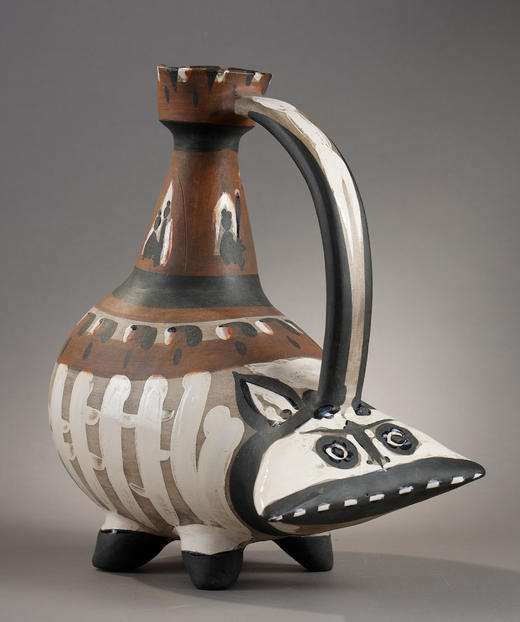 【已售】独角鹿西洋古董1954年代西班牙艺术巨匠毕加索与法国Madoura工坊合作出品限量装饰陶瓶「Tarasque 塔拉斯克」 商品图3