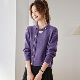 设计感V领毛衣宽松，高级感洋气减龄针织打底衫好看上衣HR-XFY-3273