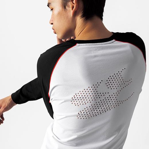 CryingCenter 镭射镂空星星logo吸湿速干运动羽毛球插肩拼色长袖 商品图1