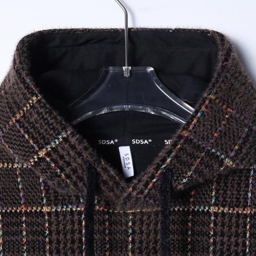 WY1405SDSA男士秋冬新款痞帅男装复古彩色格纹绒毛连帽卫衣设计感百搭潮 商品图2