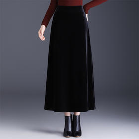 金丝绒加绒长款半身裙，大摆伞裙休闲时尚A字裙MYX-KYL-090-L