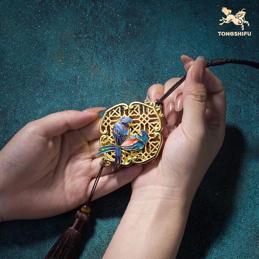 铜师傅《四喜临门》桌面客厅喜鹊包包铜挂件 家居装饰乔迁礼物 商品图3