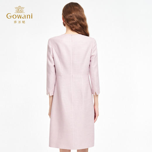 乔万尼新品千金风优雅小香风编织感H型连衣裙ED4E709 商品图4