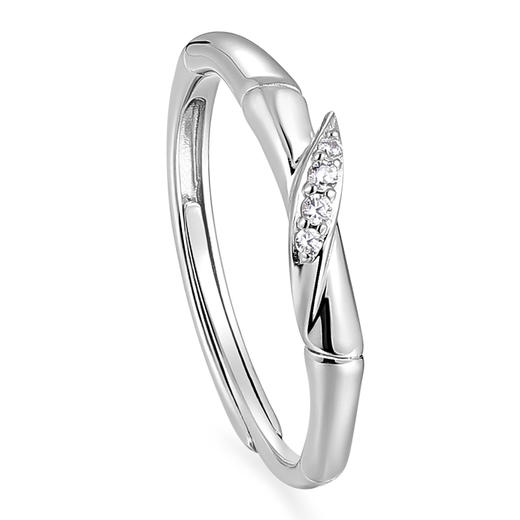 卡蒂罗KADER 同心竹情侣对戒 竹够爱你925银灵动吸睛节节高升竹节开口可调节素圈一对 恋爱表白浪漫限定女友 商品图1