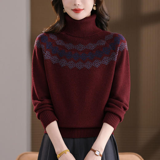 高领毛衣妈妈高级感洋气，内搭上衣厚款针织打底衫CC-101-8139 商品图3