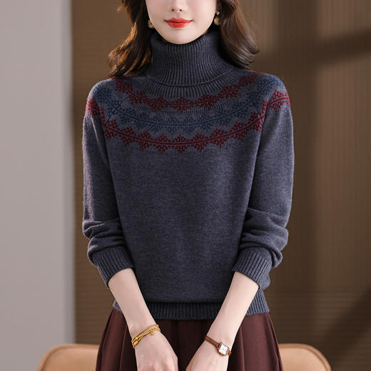 高领毛衣妈妈高级感洋气，内搭上衣厚款针织打底衫CC-101-8139 商品图0