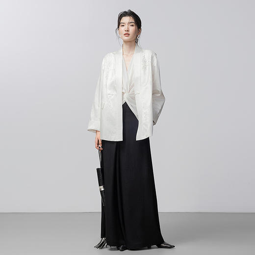 【林栖设计小店】笔墨花事生活在左醋纤阔腿裤垂顺裤裙百搭显瘦2026早春新款花仙子裤子女1961103 商品图5