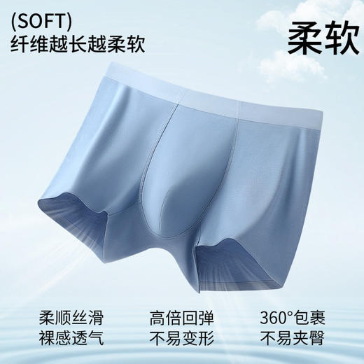 正气琅琅 男士内裤 3条装(VIP)3条装【莫代尔 高弹无痕】高弹舒适无痕男士平角内裤 商品图8