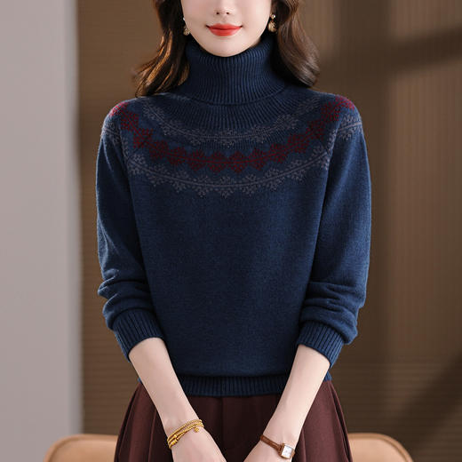 高领毛衣妈妈高级感洋气，内搭上衣厚款针织打底衫CC-101-8139 商品图2