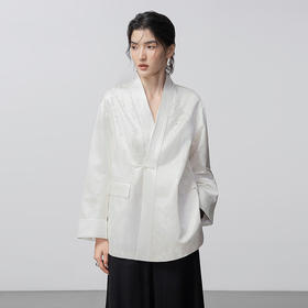 【林栖设计小店】【手工钉珠】笔墨花事生活在左绣花外套宽松国风轻中式2026早春新款上衣女1961032